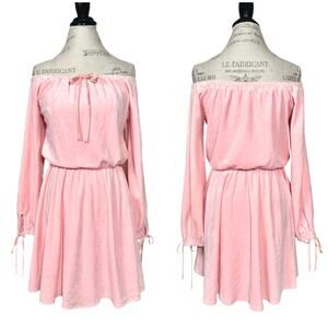 Juicy Couture Black Label | Women | Blush Pink Soft Velour Mini Dress | Small